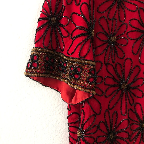 Vintage | Beaded Floral Sequin Sparkly Top - Picture 8 of 12